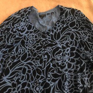 Size 2X blue and black Talbots Cardigan